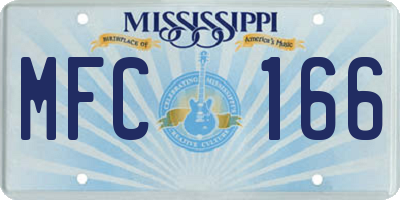 MS license plate MFC166