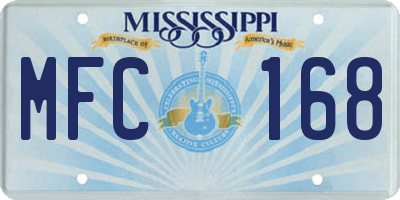 MS license plate MFC168