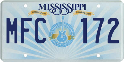 MS license plate MFC172