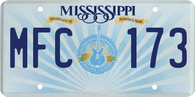 MS license plate MFC173