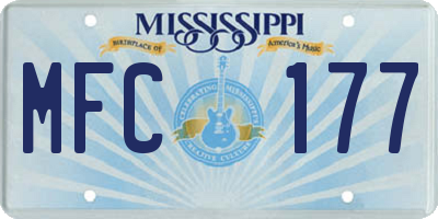 MS license plate MFC177