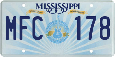 MS license plate MFC178