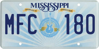 MS license plate MFC180