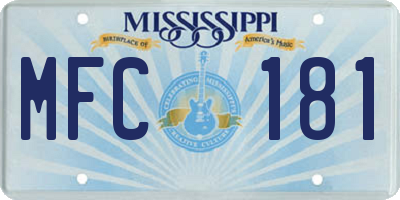 MS license plate MFC181