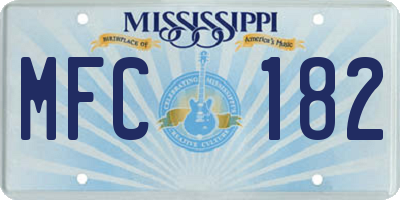 MS license plate MFC182