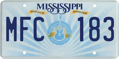 MS license plate MFC183