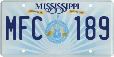 MS license plate MFC189