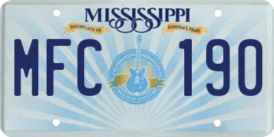 MS license plate MFC190