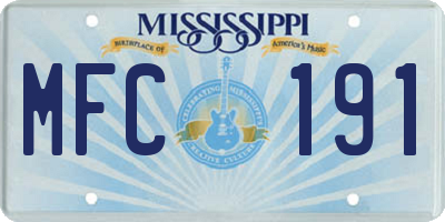 MS license plate MFC191