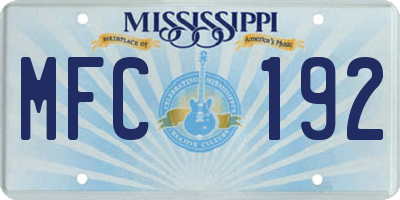 MS license plate MFC192