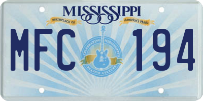 MS license plate MFC194