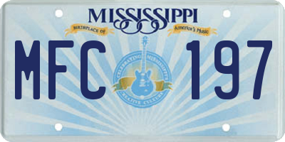 MS license plate MFC197