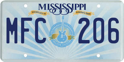 MS license plate MFC206