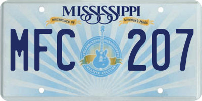MS license plate MFC207