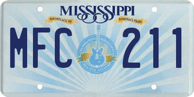 MS license plate MFC211