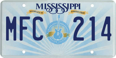 MS license plate MFC214