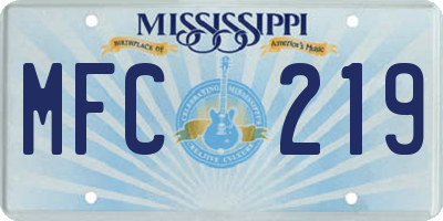 MS license plate MFC219