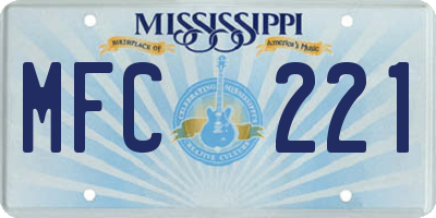MS license plate MFC221