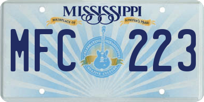 MS license plate MFC223