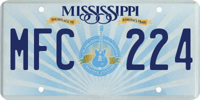 MS license plate MFC224