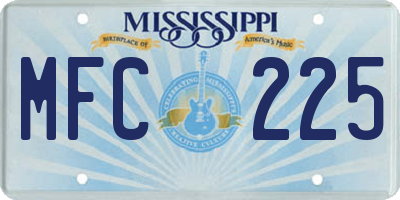 MS license plate MFC225