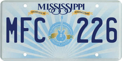 MS license plate MFC226