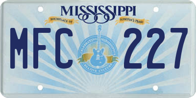 MS license plate MFC227