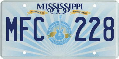 MS license plate MFC228