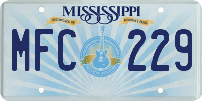 MS license plate MFC229