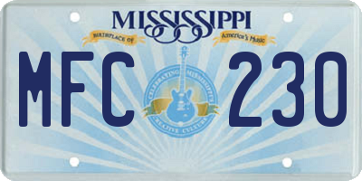 MS license plate MFC230