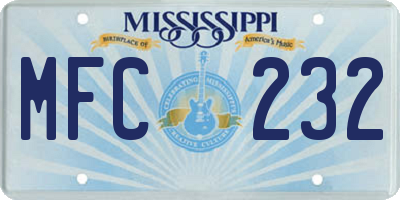 MS license plate MFC232