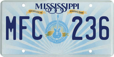 MS license plate MFC236