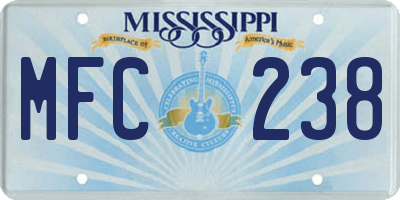 MS license plate MFC238