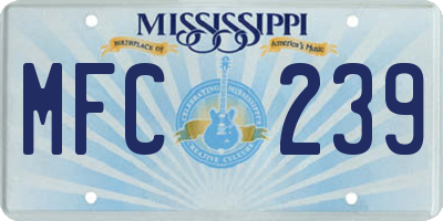 MS license plate MFC239