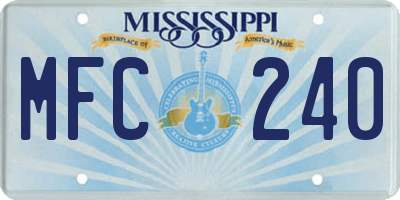 MS license plate MFC240