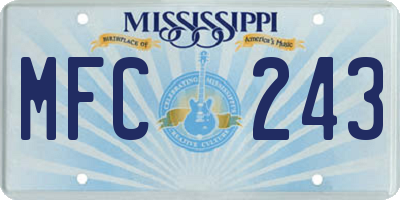 MS license plate MFC243