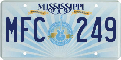 MS license plate MFC249