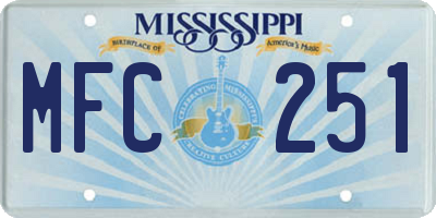 MS license plate MFC251