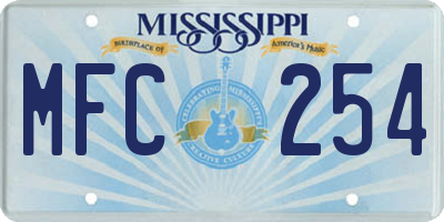 MS license plate MFC254