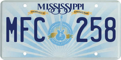 MS license plate MFC258