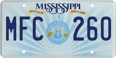 MS license plate MFC260