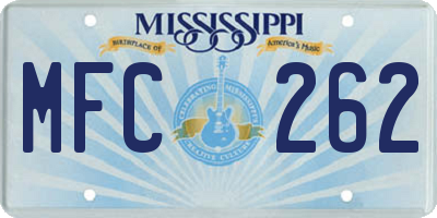 MS license plate MFC262