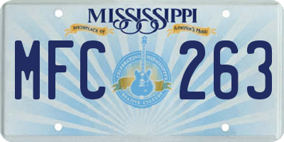 MS license plate MFC263