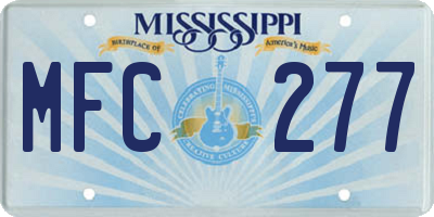 MS license plate MFC277