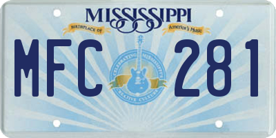MS license plate MFC281