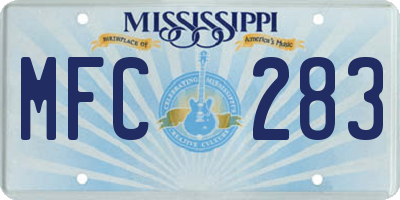 MS license plate MFC283