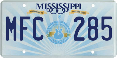MS license plate MFC285