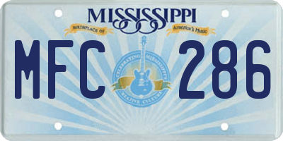 MS license plate MFC286