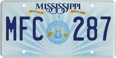 MS license plate MFC287