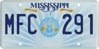 MS license plate MFC291